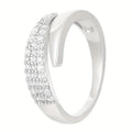 Elegant Adjustable Sparkle Ring with a silver band and multiple rows of shimmering stones for a modern, luxurious look.