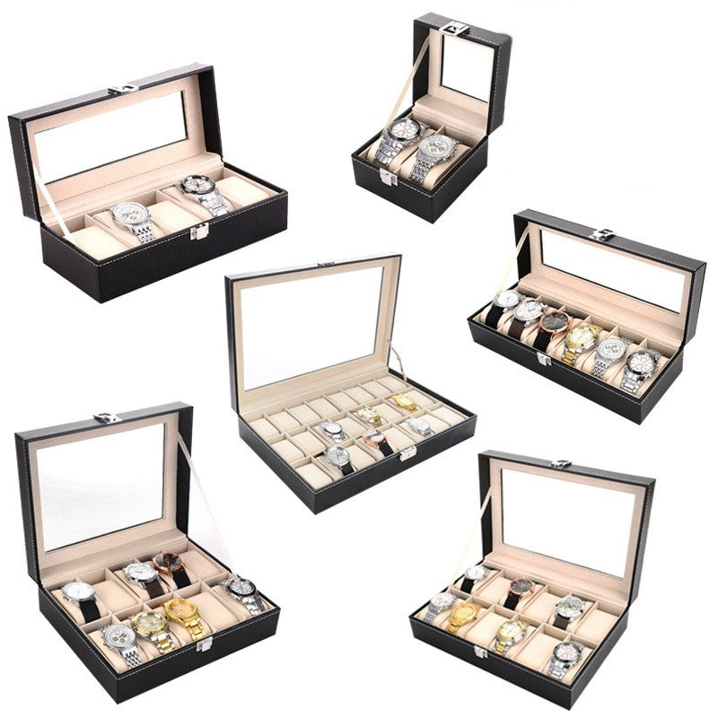 Leather Watch Storage Box for 2 to 24 Watches